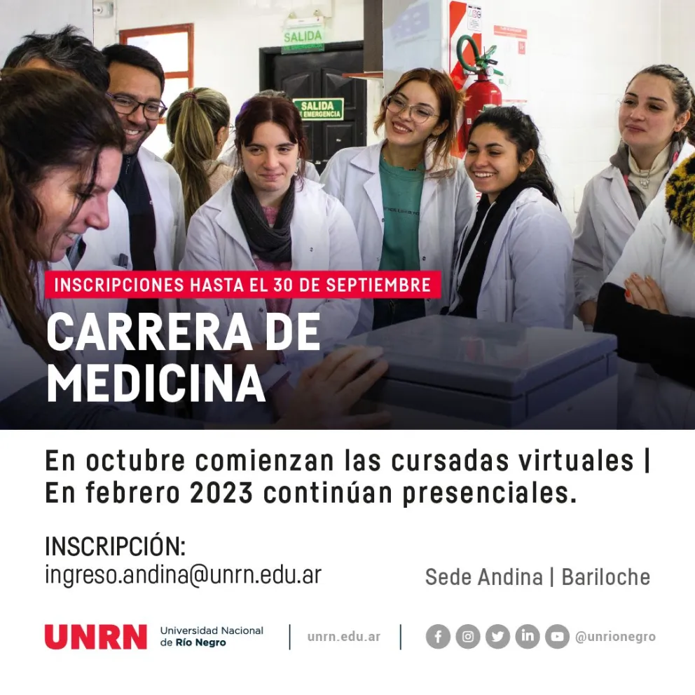UNRN: las inscripciones a Medicina siguen abiertas hasta el 30 de septiembre